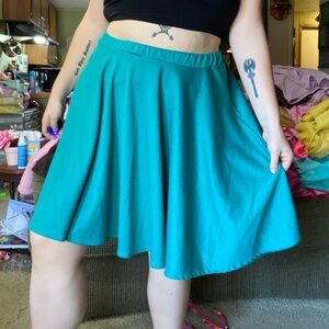 Turquoise teal skater skirt